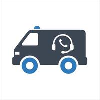 Ambulance call icon vector