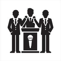 Lecturer or public speaker icon. Tribune presentation. Speaker, Presentation icon vector