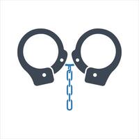 Handcuffs icon. and glyph vector