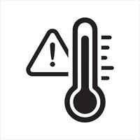 High temperature warning icon. Temperature icon vector