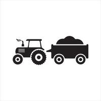 Tractor icon. and glyph vector