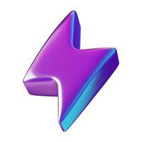 Flash sale holographic gradient lightning bolt 3d icon vector
