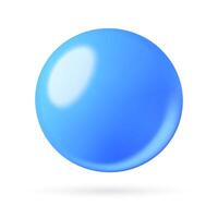 Blue 3d sphere abstract ball shape illustration isolated on white background vector