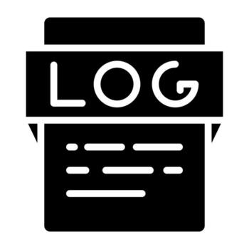 Editable design icon of log file vector