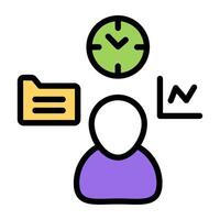 Editable design icon of meeting time vector
