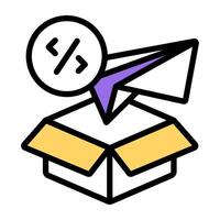 Editable design icon of paper plane vector