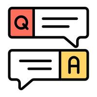 Unique design icon of mobile question answer vector