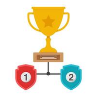Flat design icon of trophy cup vector
