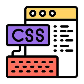 moderno diseño icono de css codificación vector