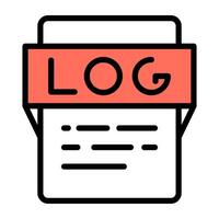 Editable design icon of log file vector