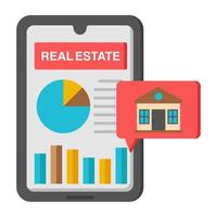 An icon design of mobile property analytics vector