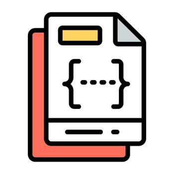 Editable design icon of programming file vector