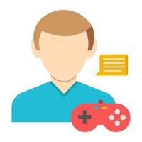 A colored design icon of a game developer. vector