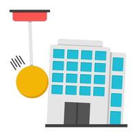 An icon design of wrecking building vector
