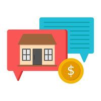 Perfect design icon of real estate chat vector
