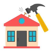 Conceptual flat design icon of fix iron nail vector