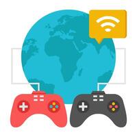 Conceptual flat design icon of global gaming vector