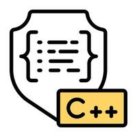 Trendy design icon of secure coding vector