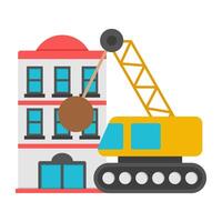 An icon design of wrecking building vector
