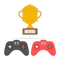 Flat design icon of trophy cup vector
