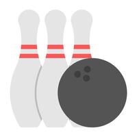 Skittles with ball showcasing concept of bowling game vector
