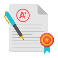 A colored design icon of grade sheet vector