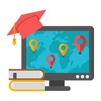 A beautiful design icon of online location vector