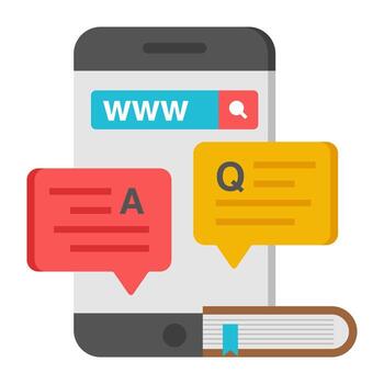 A beautiful design icon of mobile qa vector