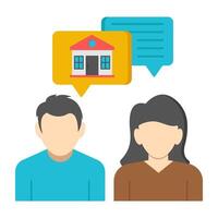 Perfect design icon of real estate chat vector