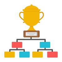 Flat design icon of trophy cup vector
