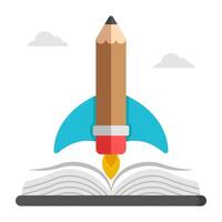 Creative design icon of book launch vector