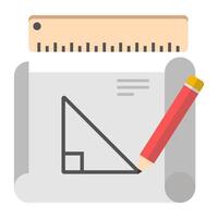 A flat design icon of geometry vector