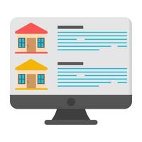 Conceptual flat design icon of online property vector
