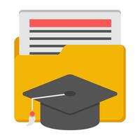 A flat design icon of education folder vector
