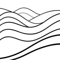 A black and white drawing of waves on a white background vector