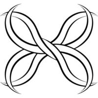 A black and white drawing of a knot vector