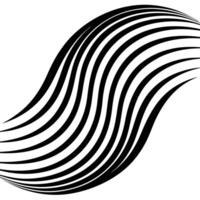 A black and white wave logo vector