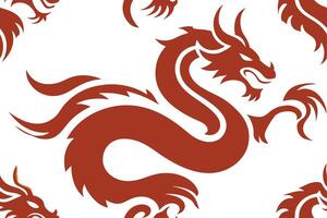 A red dragon is shown in a pattern vector