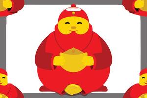 A cartoon character with a red robe and a bowl vector