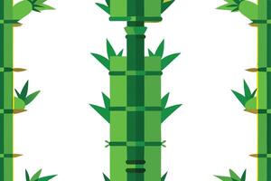 Bamboo plants with leaves and stems vector
