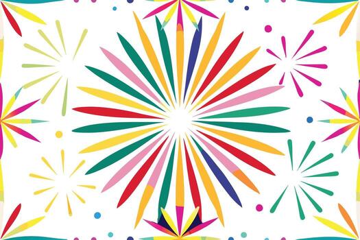 A colorful pattern with a starburst in the center vector