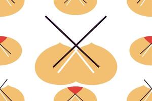 A pattern with two crossed sticks and a heart vector