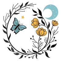 Bottom Left Blue Moon Circular Frame vector
