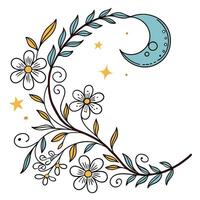 Elegant Frame with Blue Moon on Top vector