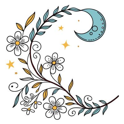 Elegant Frame with Blue Moon on Top