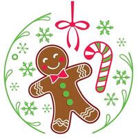 Gingerbread Man Christmas Cheer Festive Design vector