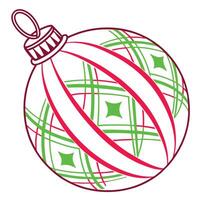 Ornamental Christmas Bauble Design Green Red vector