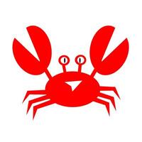 illustration red crab with large claws, isolated on white background vector