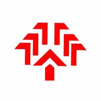 Home up red logo simple elegant isolated on white background vector