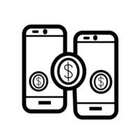 Smart wallet transfer icon. isolated on white background. vector